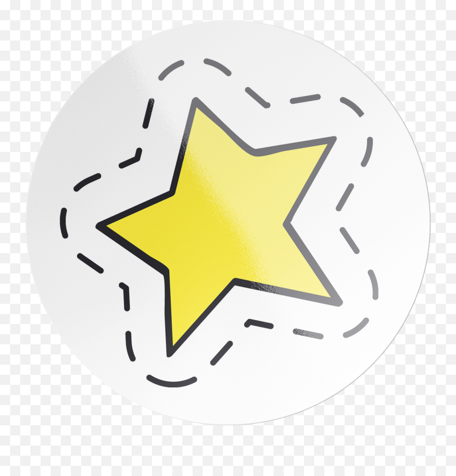 Yellow Star Circle Sticker U2013 Pretty Art Online - Circle Png,Yellow Star Transparent