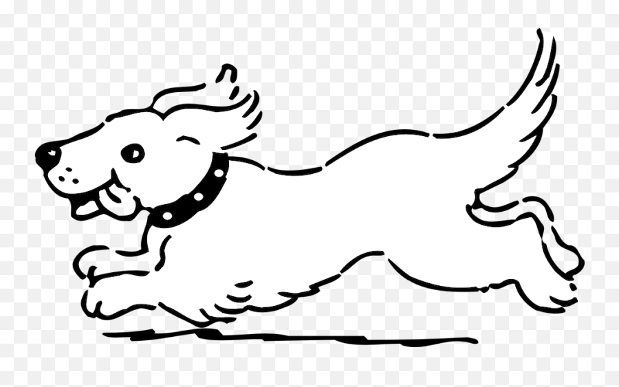 Dog Running Happy - Dog Running Clipart Black And White Png,Dog Running Png