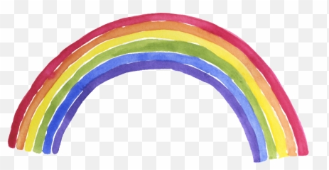 Watercolor Rainbow Clipart Png Free - Cartoon Transparent Background