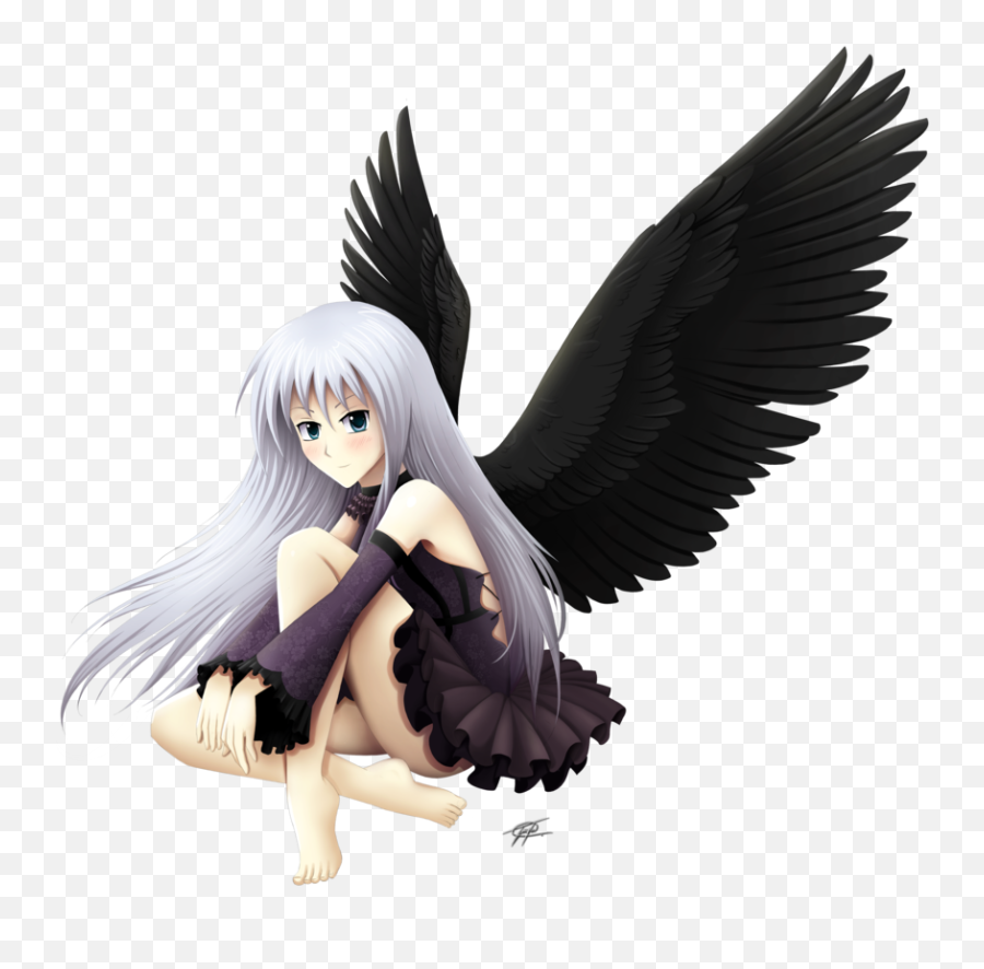 Anime Png Transparan Image With No - Dark Angel Anime Girl,Black And White Anime Png
