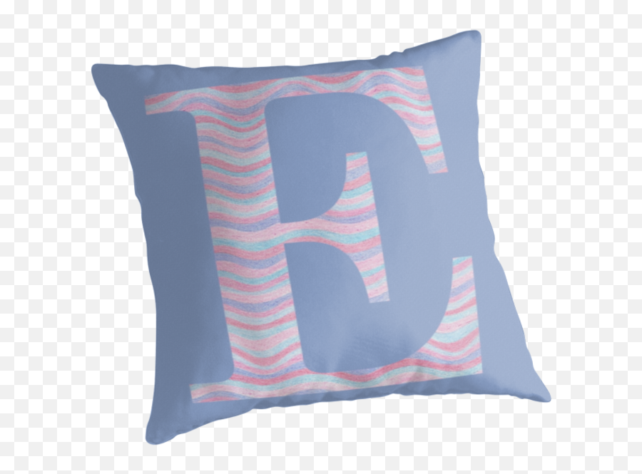 Initial E Rose Quartz And Serenity Pink Blue Wavy Lines - Cushion Png,Wavy Lines Png