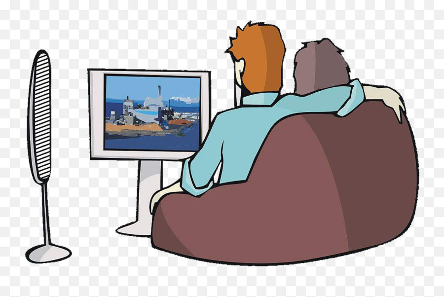 Television Drawing Cartoon Illustration - Old Couple Old Couple Watching Tv Png,Cartoon Tv Png