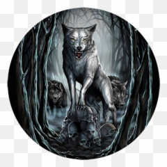 Download Wolf Skull - Dark Fantasy Wolf Art Png,Wolf Skull Png