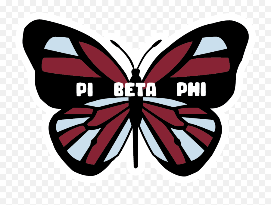 Pi Beta Phi Butterfly Sticker Lkbstickersss - Girly Png,Butterfly Icon Image Girly