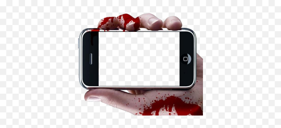 Halloween Graphics - Phone With Blood On It Png,Blood Hand Png