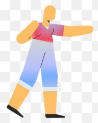 Adult In Shorts Pointing Illustration Png Svg - For Running