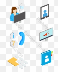 Stereo Vector Call Center Service Related Icons Psd Free - Horizontal png