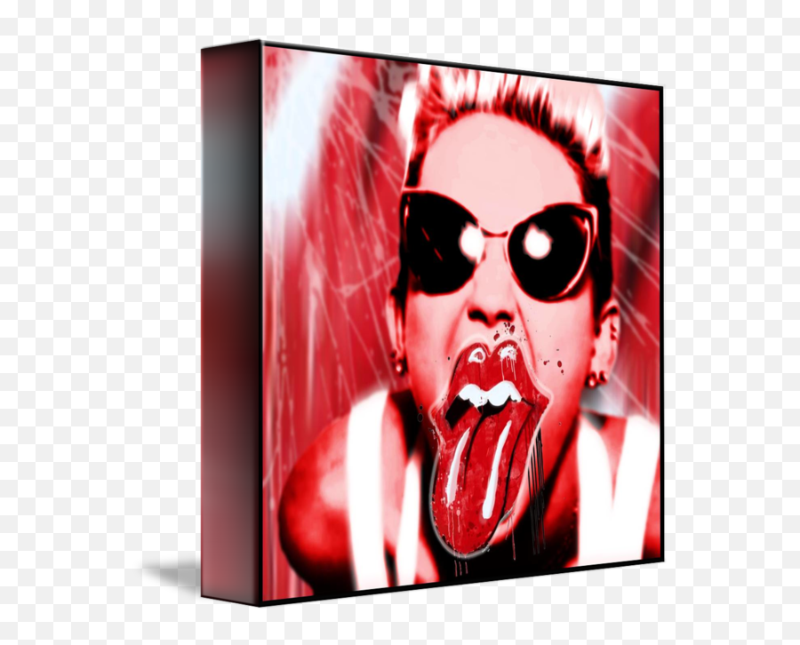 Miley Cyrus Rolling Stones By Tony Rubino - Art Png,Miley Cyrus Icon