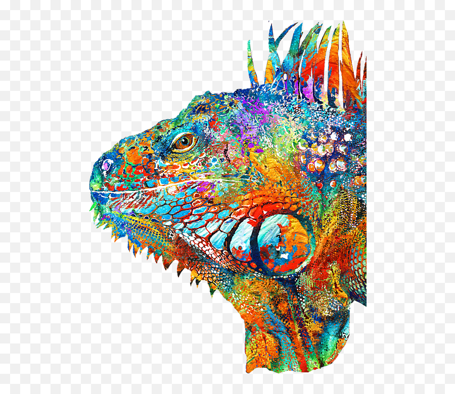 Colorful Iguana Art - One Cool Dude Sharon Cummings Beach Towel Png,Iguana Icon