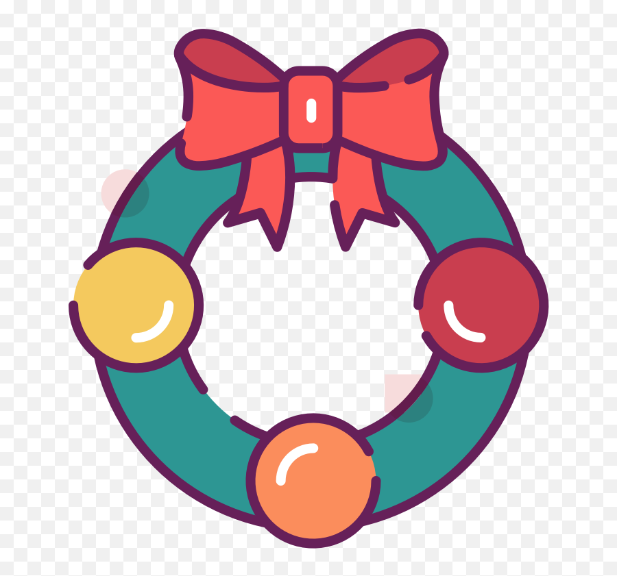 Decorated Christmas Wreath Clip Art Free U2013 Hq - Clip Art Png,Christmas Reef Png