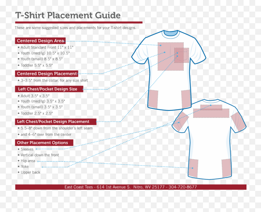 T - Shirt Placement Guide Ect Design Center Tshirt Design Placement Png,Shirt Logo Png