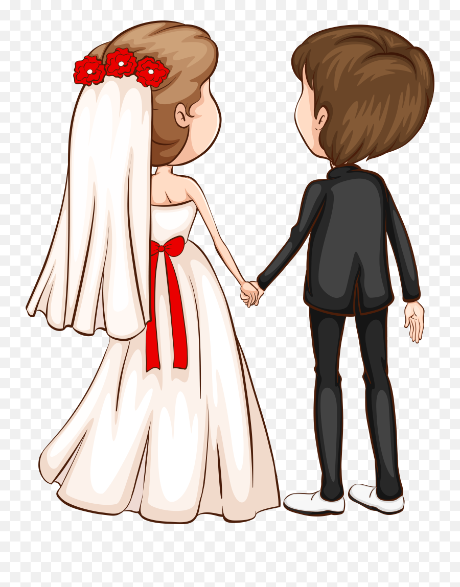 Bride And Groom Clipart Png - Marriage Wedding Couple Cartoon,Bride And  Groom Png - free transparent png images 