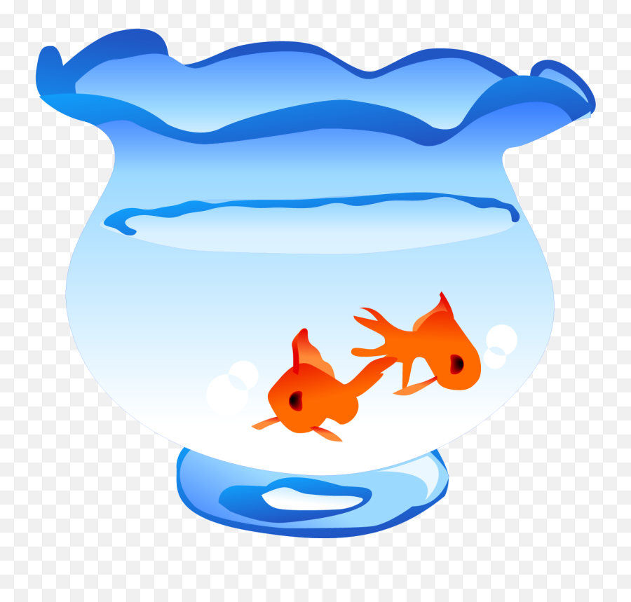 Fish Tank Png Transparent Vector - Two Cartoon Goldfish In A Tank,Fish Tank Png