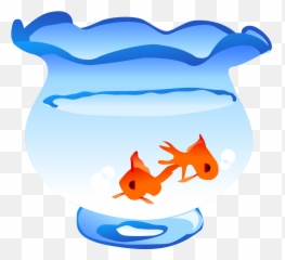 Fish Tank Png Transparent Vector - Two Cartoon Goldfish In A Tank,Fish Tank Png