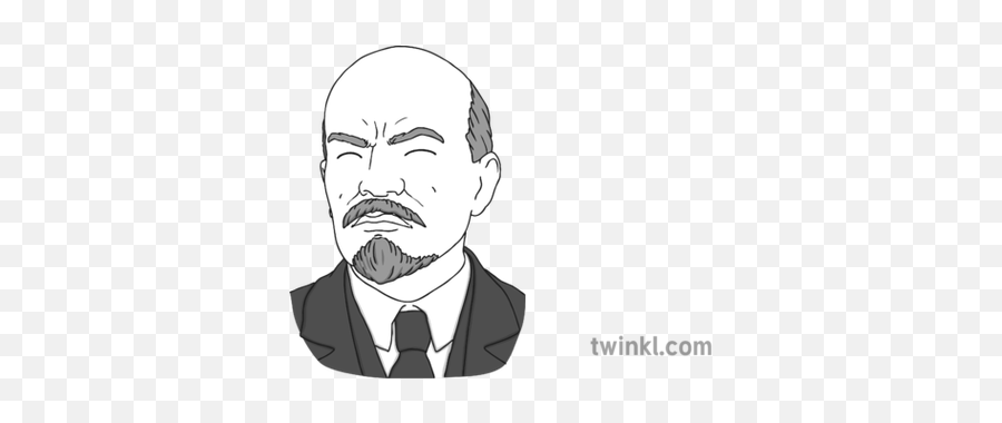 Vladimir Lenin Twinkl Eyes Black And White Illustration - Twinkl Vladimir Lenin Png,Lenin Png