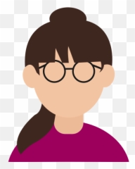 Avatar Female Girl Glasses Gloria Intelligent Smart Icon - Cartoon Girl With Glasses Png