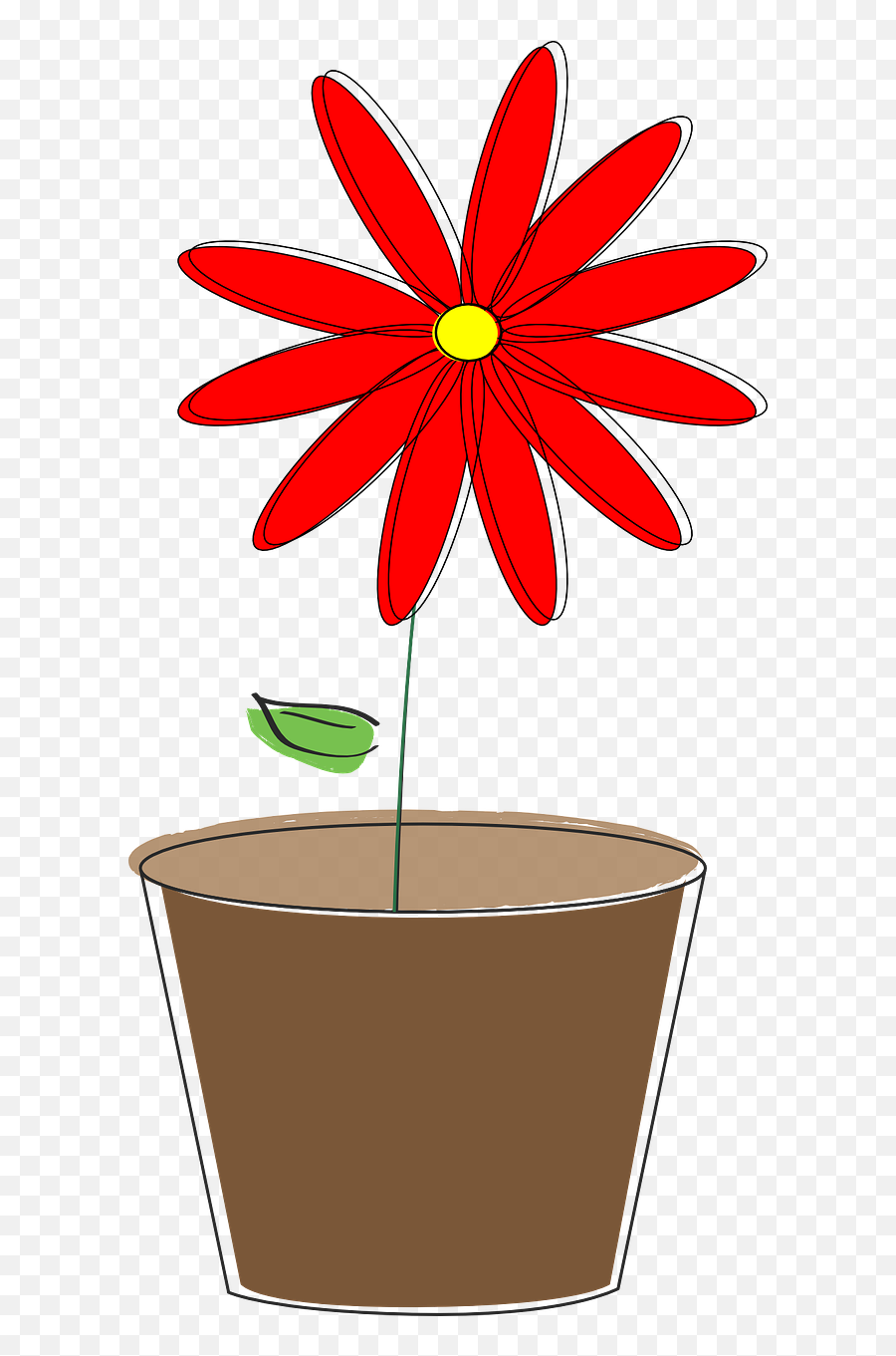 Potted Flowers Png - Potted Plant Flower Daisy Spring Png Paper Flower Center Template,Paper Flower Png