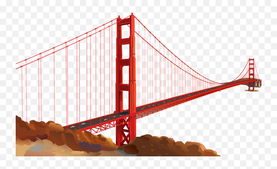 Golden Gate Bridge Clipart - Golden Gate Bridge Png,Bridge Clipart Transparent
