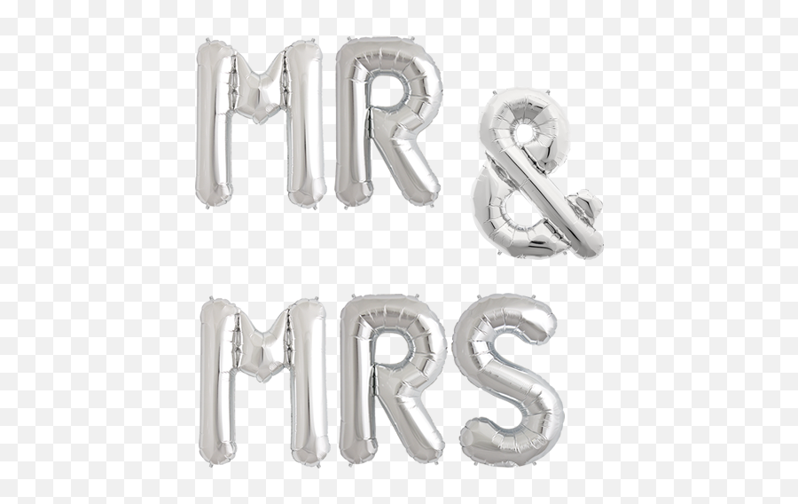 Mr Mrs Foil Letter Balloons - Mr And Mrs Balloons Png,Silver Balloons Png