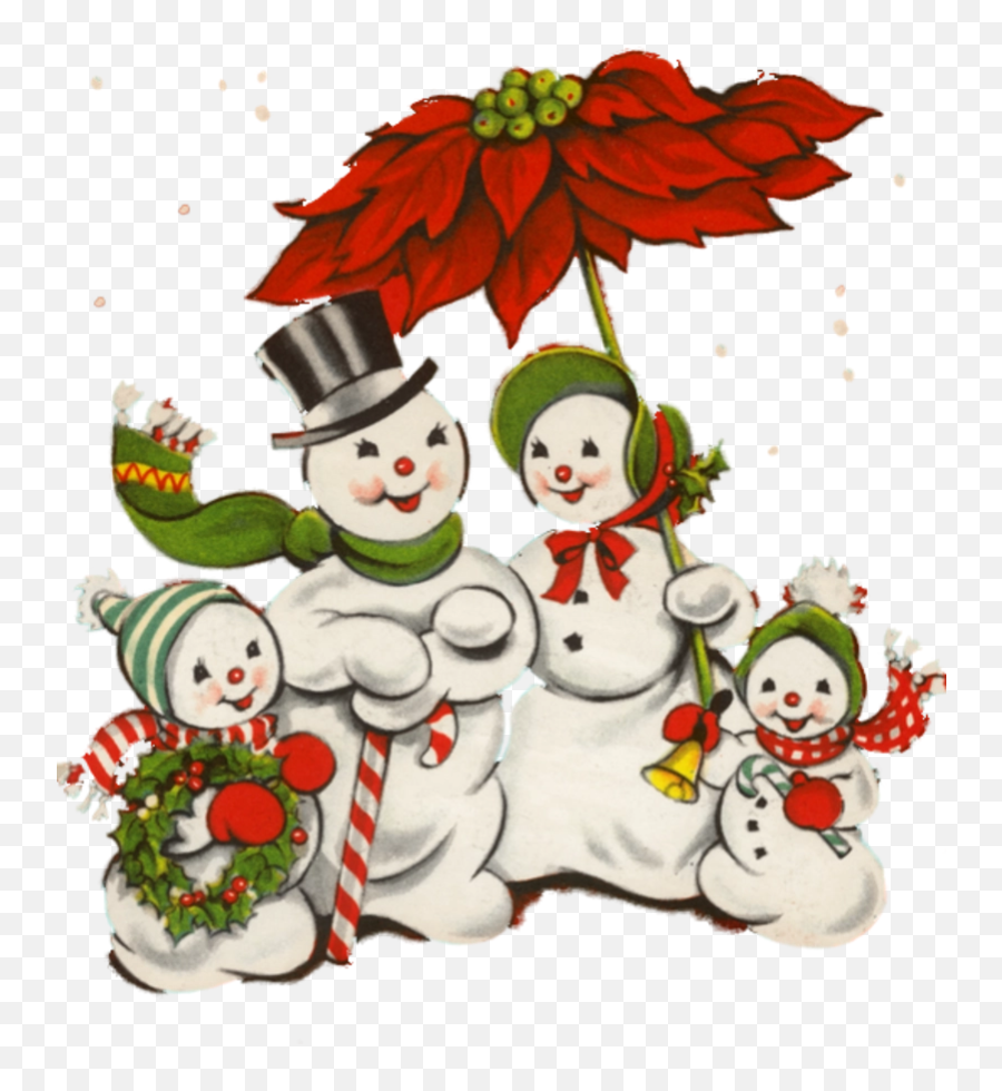 Greeting Note Cards Christmas Card - Vintage Christmas Snowman Clipart Png,Christmas Card Png