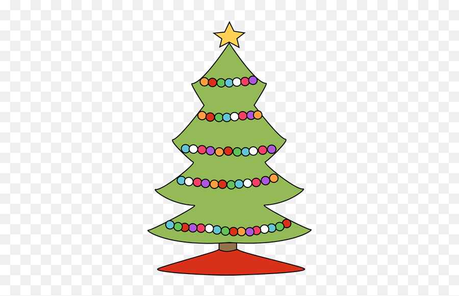 Christmas Tree With Colorful Lights Clip Art - Christmas Christmas Tree Clipart With Lights Png,Christmas Tree Lights Png