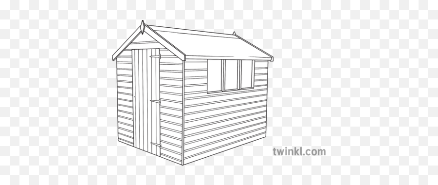 Shed General Building Garden Secondary Black And White Rgb - Stable Black And White Png,Shed Png