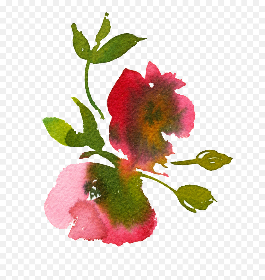 Download Hd Hand Painted Smudged - Watercolor Flower Bed Png Transparent,Watercolor Flower Png
