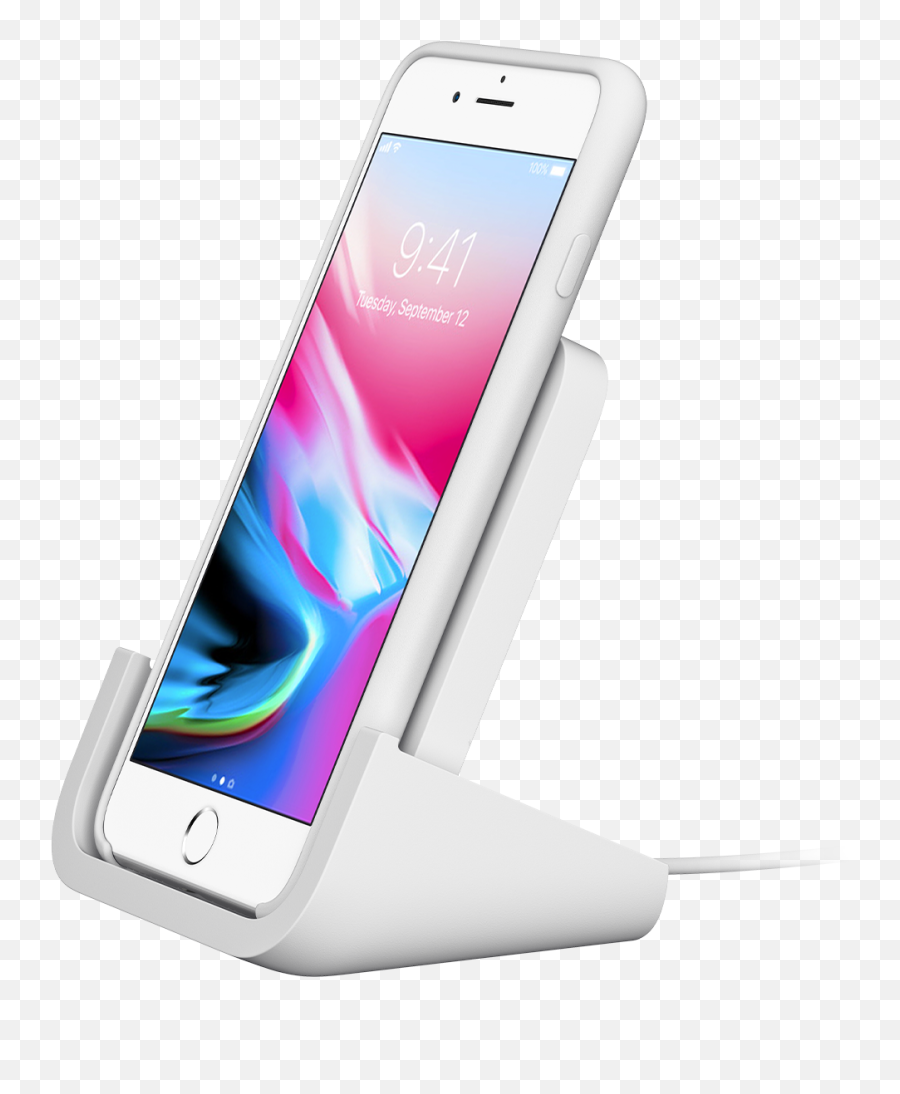Logitech Powered Iphone Wireless Charging Stand Qi - Certified Logitech Wireless Charger Png,Iphone Png