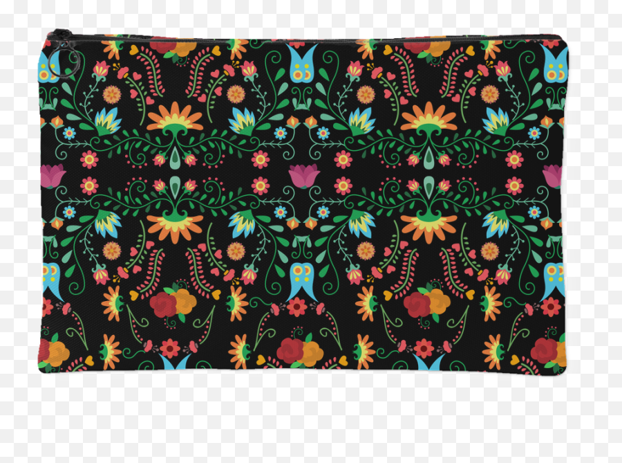 Mexican Flower Pattern Accessory Pouch - Background Mexican Flowers Png,Flower Pattern Transparent