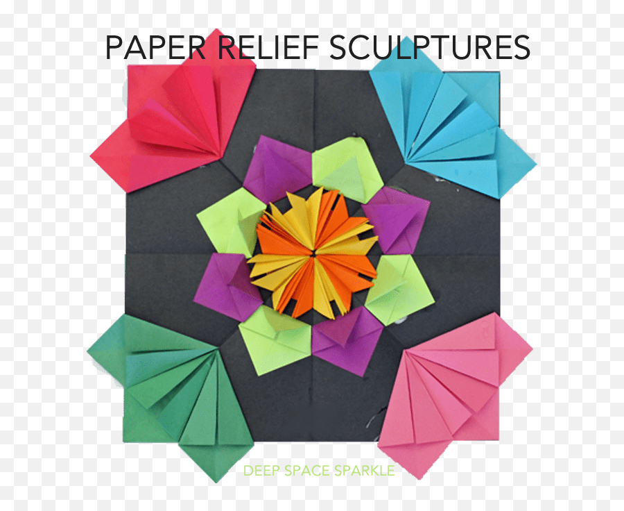 Origami Relief Sculptures Deep Space Sparkle - Paper Sculpture Radial Relief Png,Folded Paper Png