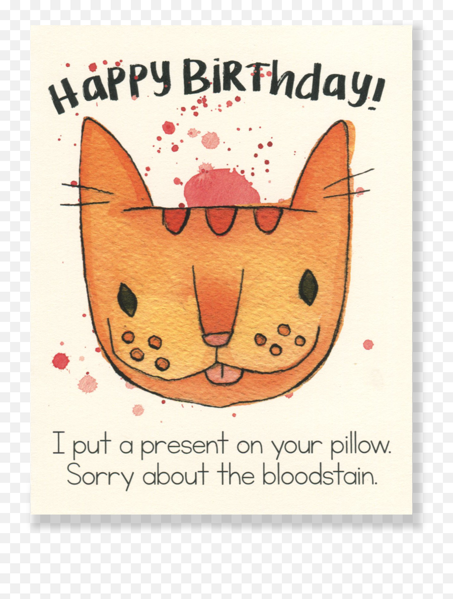 Happy Birthday Bloodstain Card U2013 Cat People Press - Cat Png,Bloodstain Png