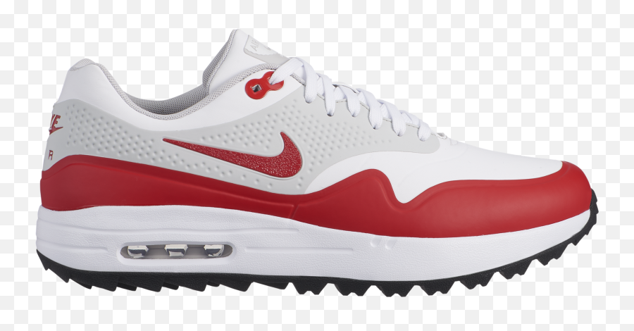 Air Max 1 G Menu0027s Golf Shoe - Whitered Nike Air Max 1 Golf Red Png,Golf Icon Crossed Clubs