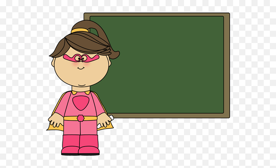 Download Superhero Girl - Chalkboard Teacher Teacher Teaching Clipart Background Png,Teacher Clipart Png