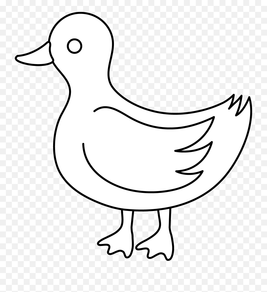 Duck Clipart Drawing - Duck Clipart Black And White Png,Duck Clipart Png