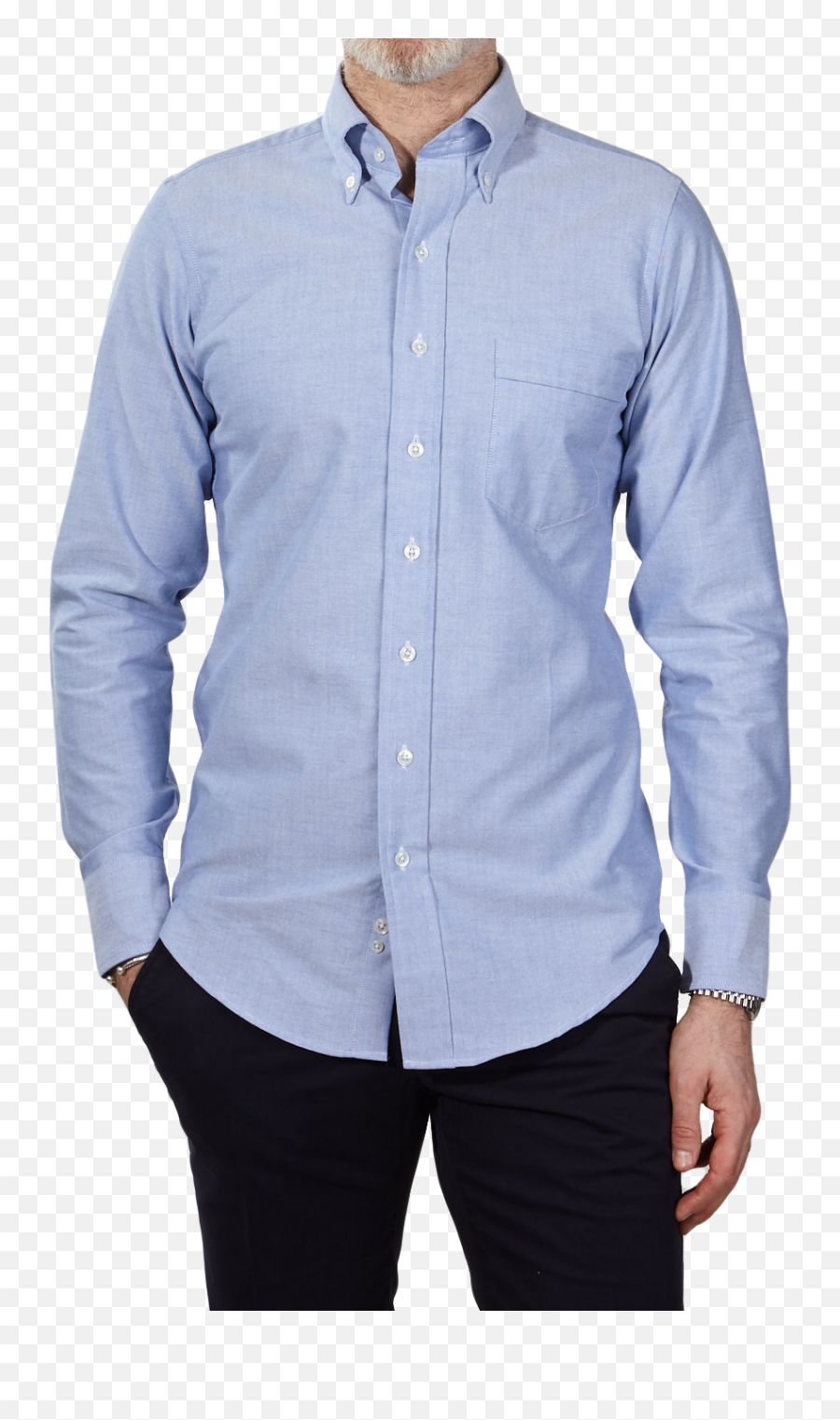 Blue Oxford Classic Pinpoint Button Down Shirt Png