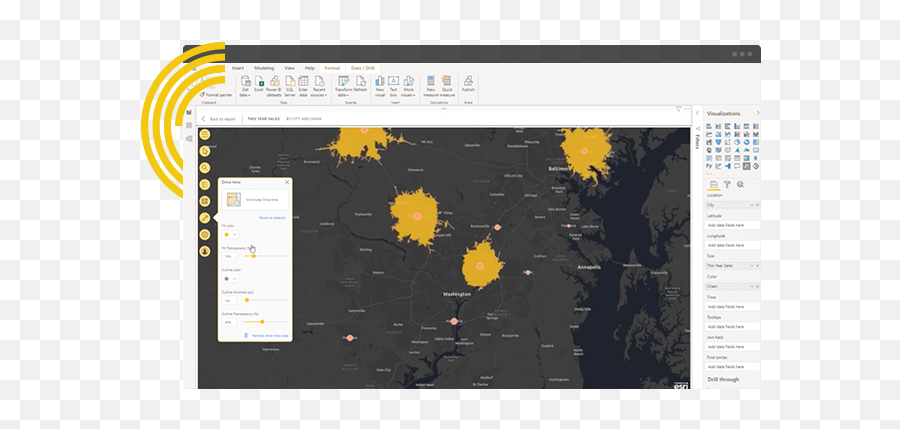 Map Visuals For Power Bi - Dot Png,Esri Icon