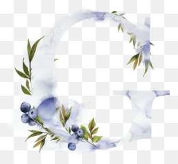 H766 48 Watercolor Lettering Floral Monogram - Watercolour Letter G png