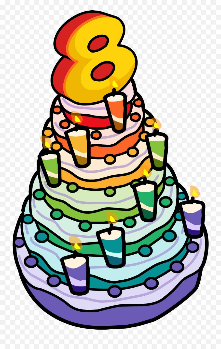 Download Hd 8th Anniversary Party Cake - Birthday Cake 8 8 Birthday Cake Png,Birthday Cake Clipart Png