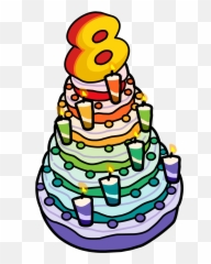 Download Hd 8th Anniversary Party Cake - Birthday Cake 8 8 Birthday Cake Png,Birthday Cake Clipart Png