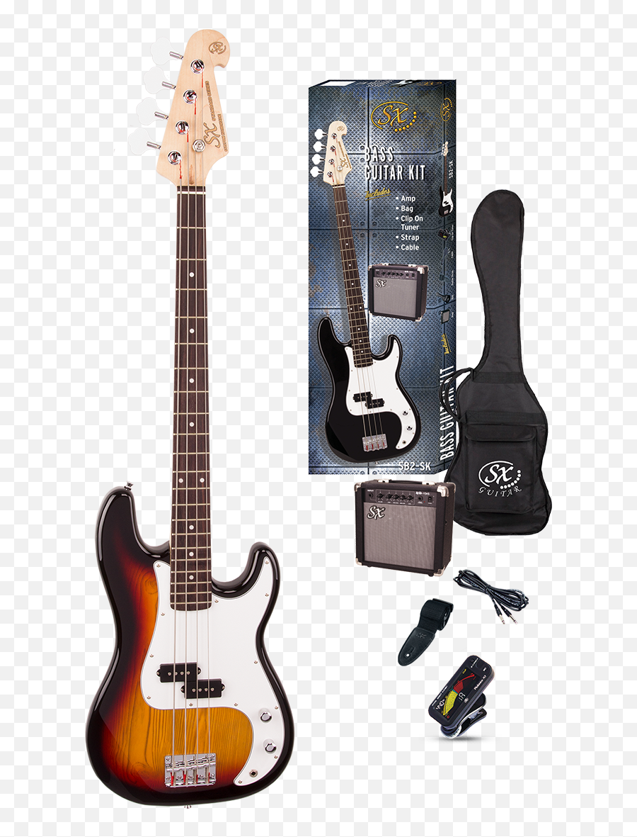 Essex Beginners St Style Bass Guitar U0026 Amp Pack 3 Tone Sunburst - Fender Guitar Price In Nepal Png,Sunburst Png