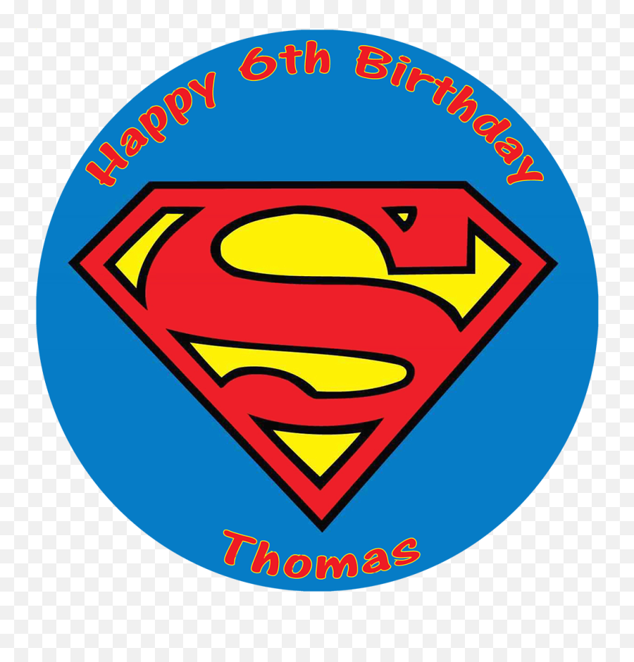 Superman Logo Personalised Round Edible Cake Topper - Superman Logo Png,Superman Logo Images