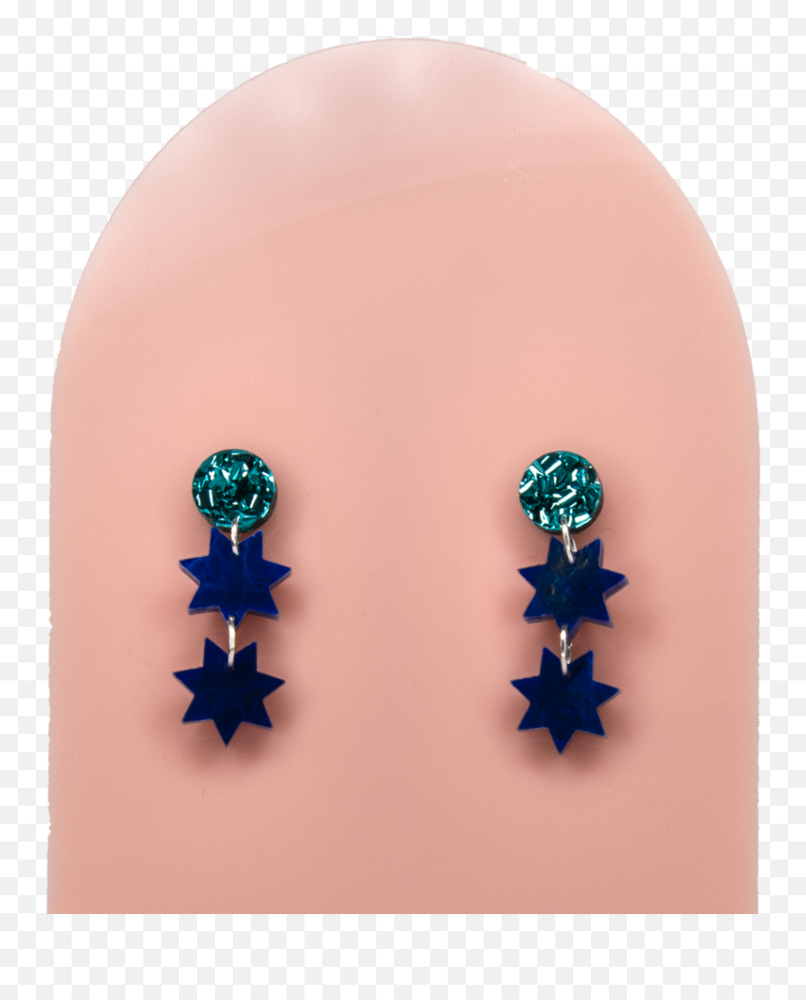 Boh Teal Glitter Blue Stars - Earrings Png,Blue Stars Png