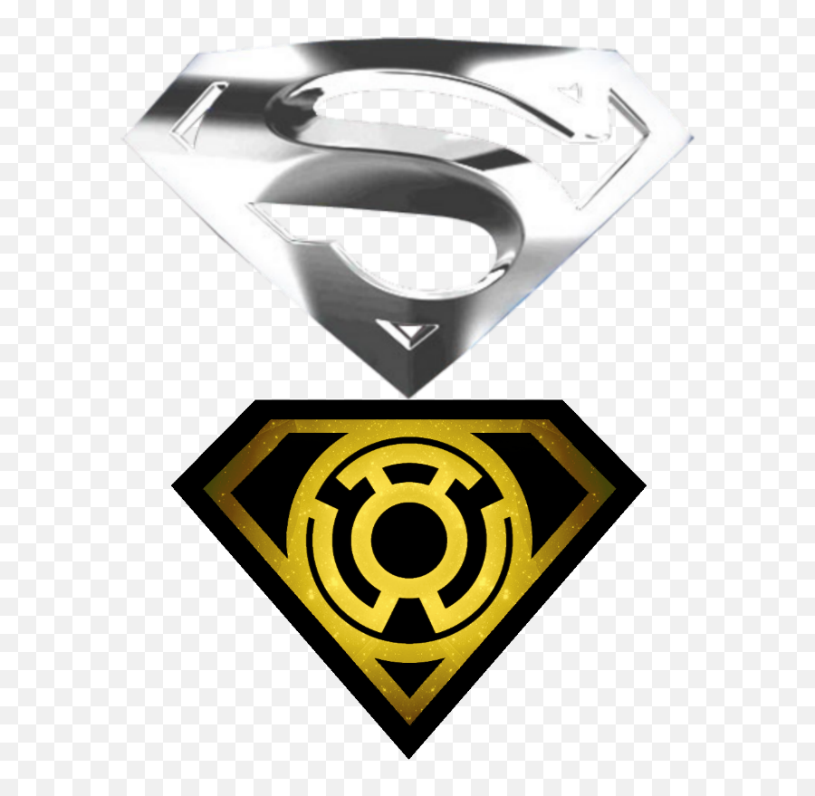 Download Hd Superman Yellow Lantern Double Shield - Superman Logo Superman Yellow Lantern Png,Superman Logo Transparent