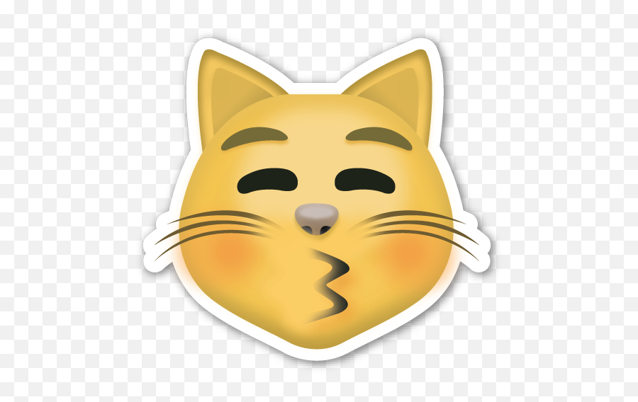 Kissing Cat Face With Closed Eyes - Transparent Cat Face Emoji Png,Kissing Emoji Png