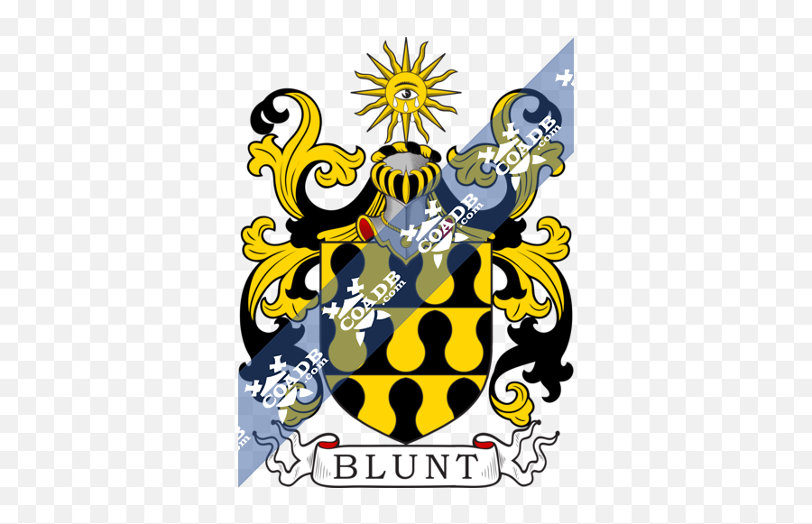 Blunt Family Crest Coat Of Arms And - John Hawkins Coat Of Arms Png,Blunt Png