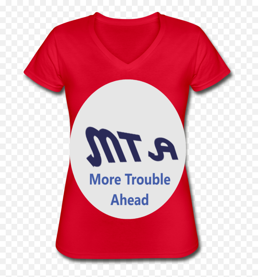 New York City Subway Train Funny Logo Parody Womenu0027s V - Neck Short Sleeve Png,Mta Logo