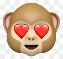 Emoji Monkey Heart Hearteyes - With Eyes png