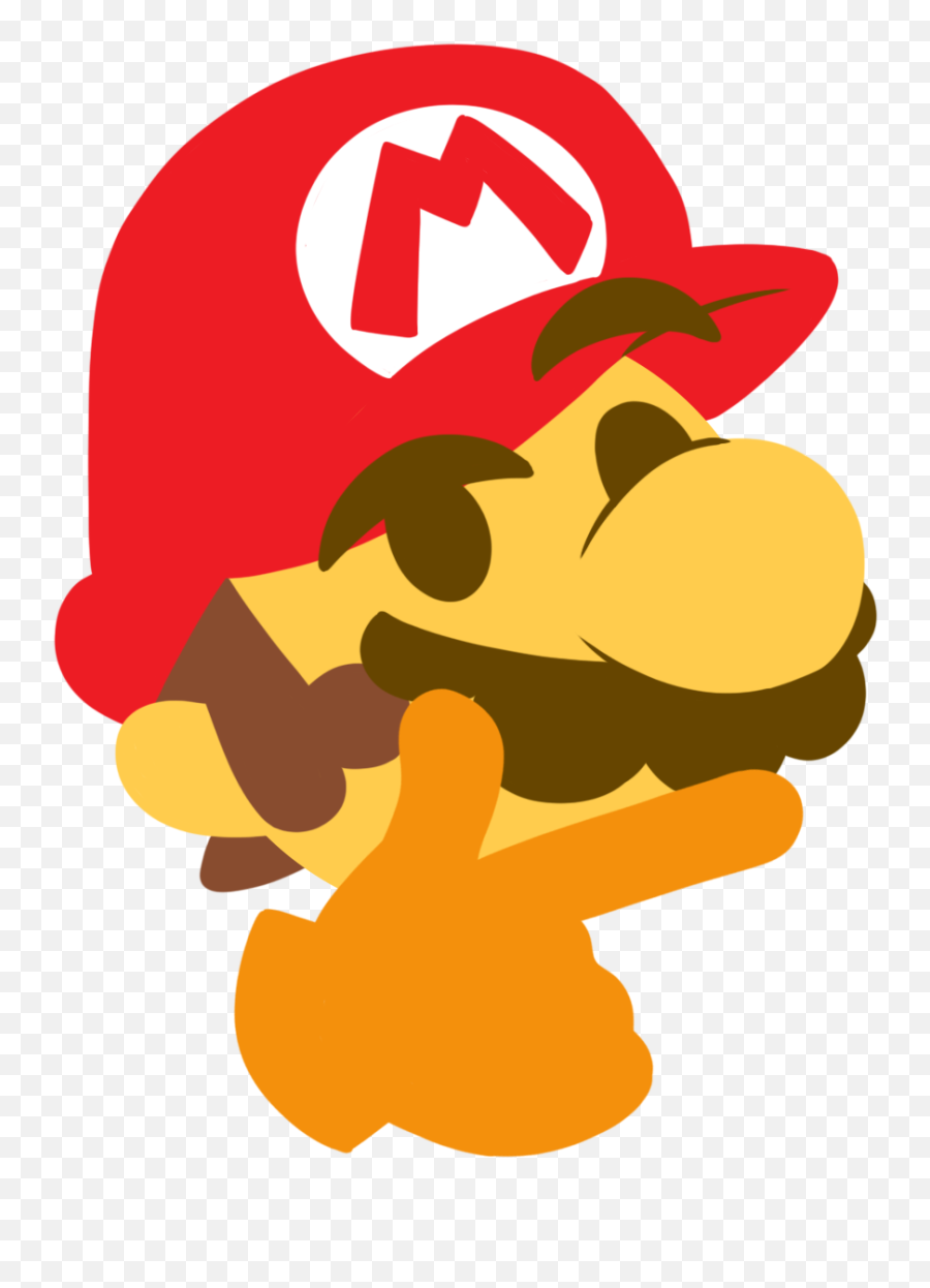 Thinking Mario - Mario Emoji Png,Thinking Face Emoji Transparent