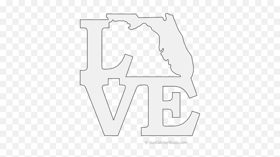 Florida U2013 Map Outline Printable State Shape Stencil - Horizontal Png,Florida Silhouette Png