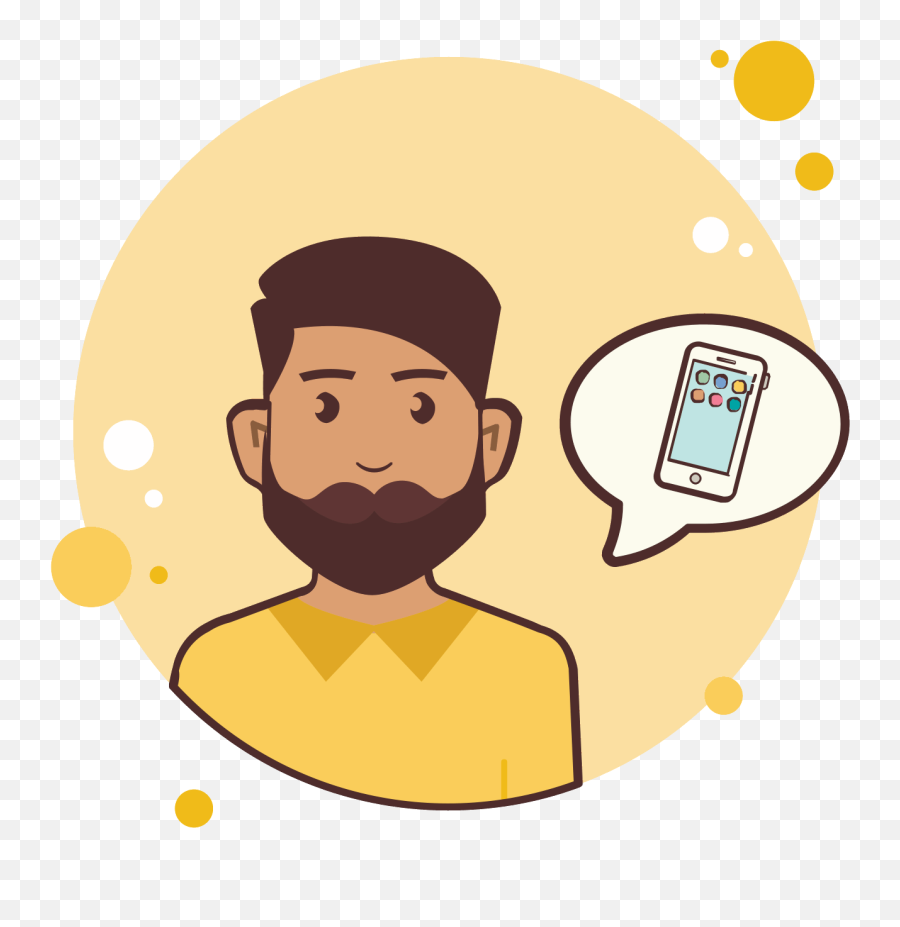 Man With Beard Smartphone Icon - Icon Clipart Full Size Png,Smartphone Icon Transparent